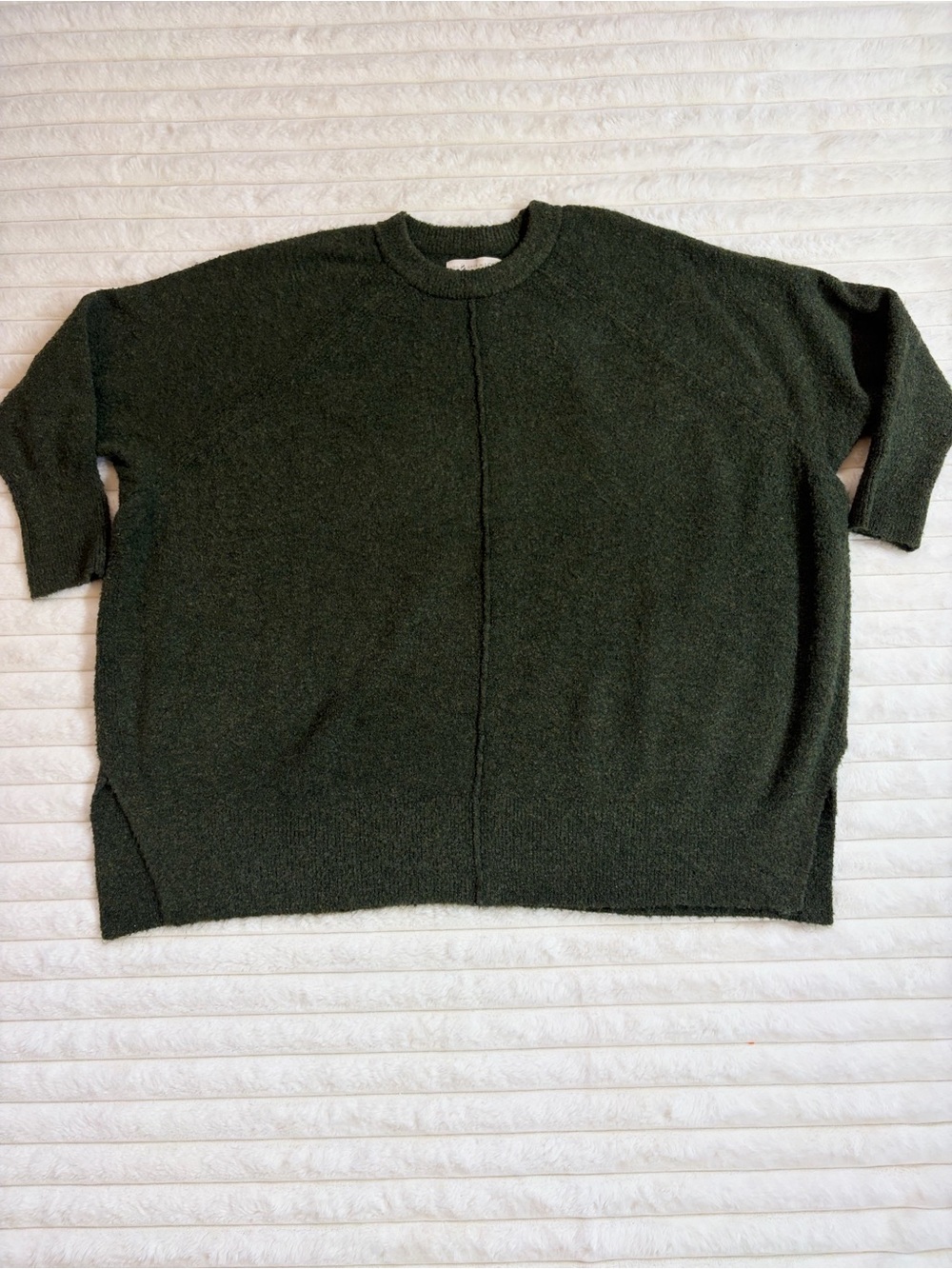 Dark Green Oversized Women's Sweater Comfortable Fall Apparel Cozy Knit